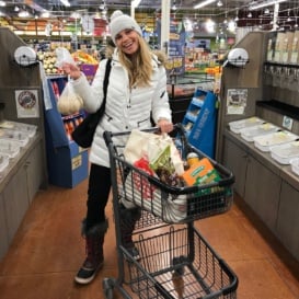 monique with a grocery cart