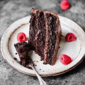paleo chocolate cake on a plate