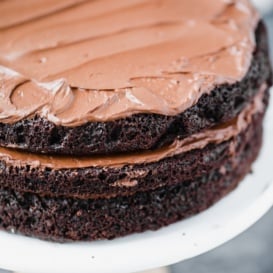 paleo chocolate frosting on a cakee