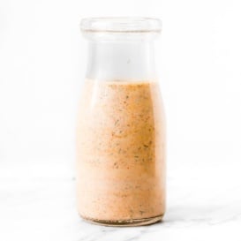 healthy chipotle ranch dressing in a bottle