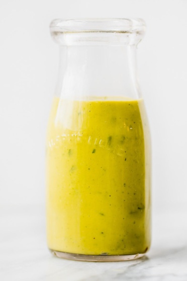 jalapeño mango cilantro dressing in a bottle