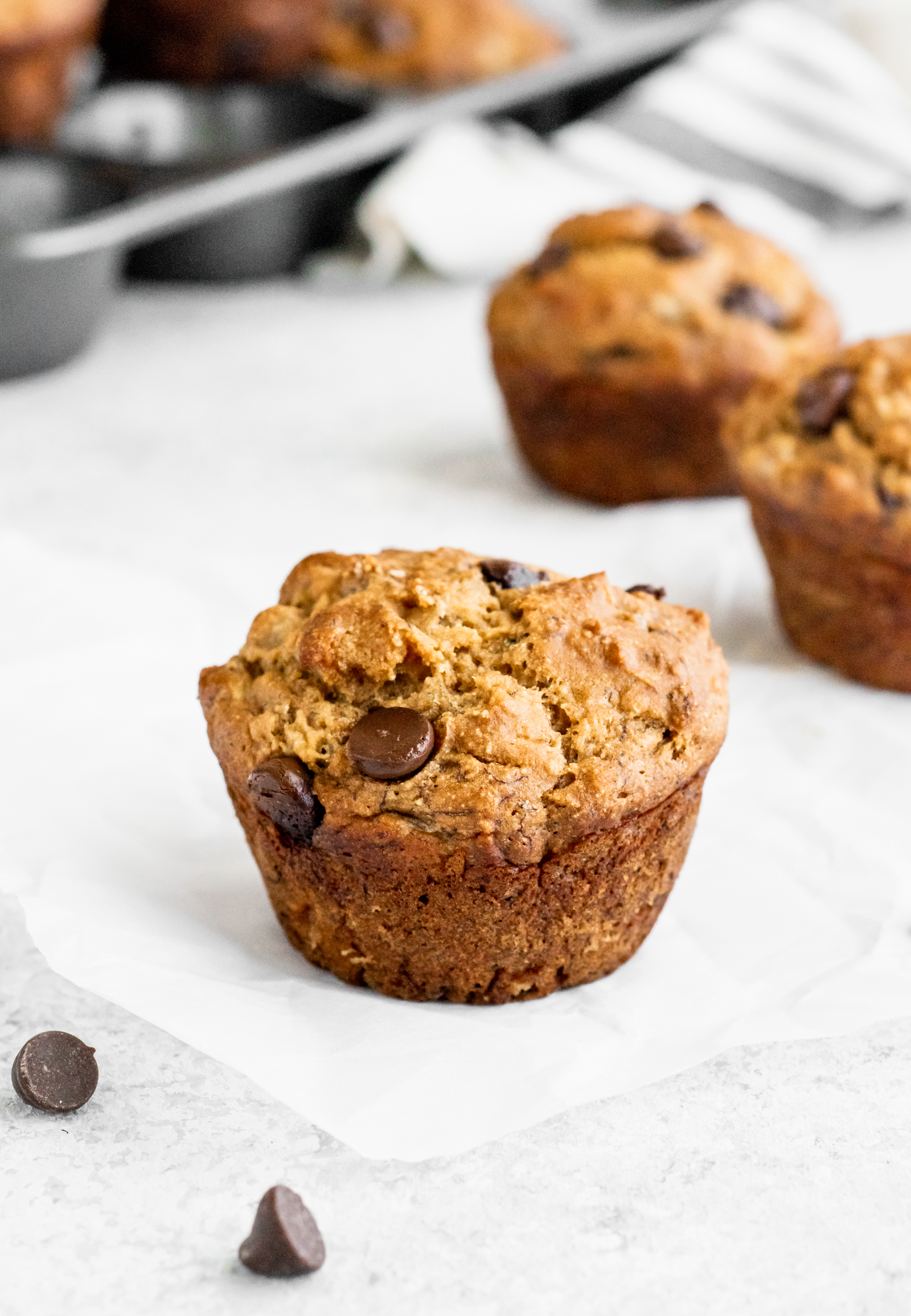 Skinny Banana Chocolate Chip Muffins Ambitious Kitchen