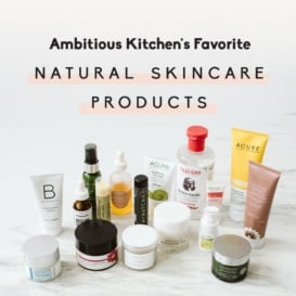 natural skincare products with text overlay