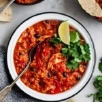 pumpkin chicken chili in a bowl