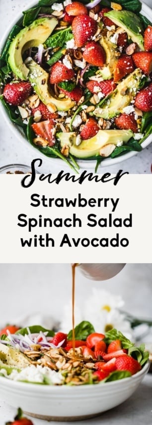 Summer Strawberry Spinach Salad With Avocado Ambitious Kitchen