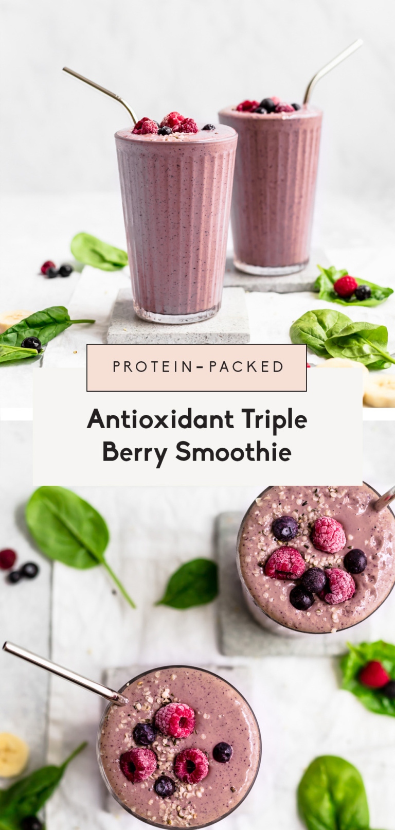 The Best Mixed Berry Smoothie (high-protein!)