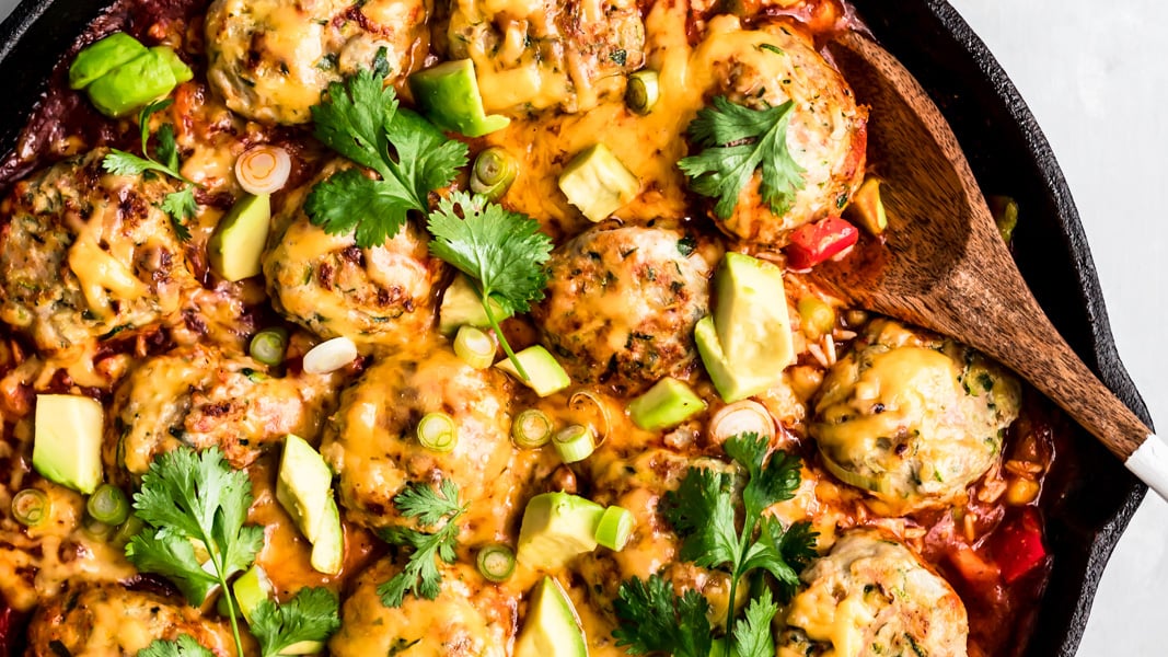 One Pan Enchilada Zucchini Turkey Meatballs (great for meal prep!) One Pan Enchilada Zucchini Turkey Meatballs (great for meal prep!)