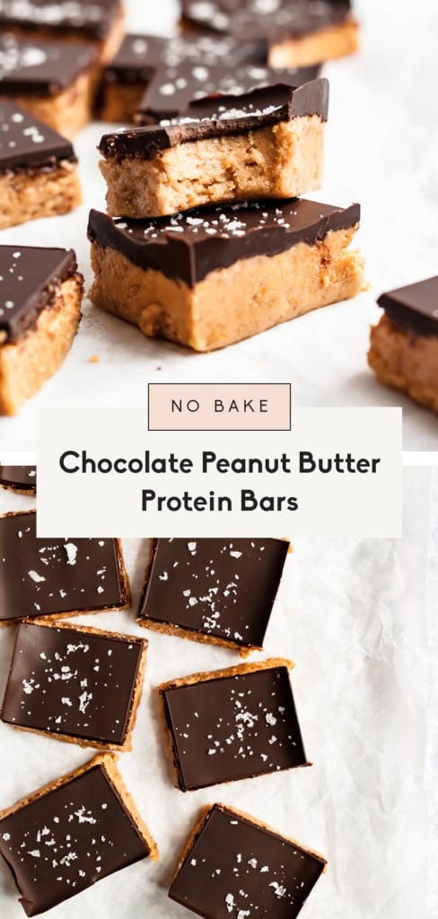 No Bake Chocolate Peanut Butter Protein Bars | Ambitious Kitchen