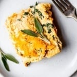 slice of vegan lasagna on a plate