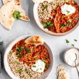 two bowls of tikka masala
