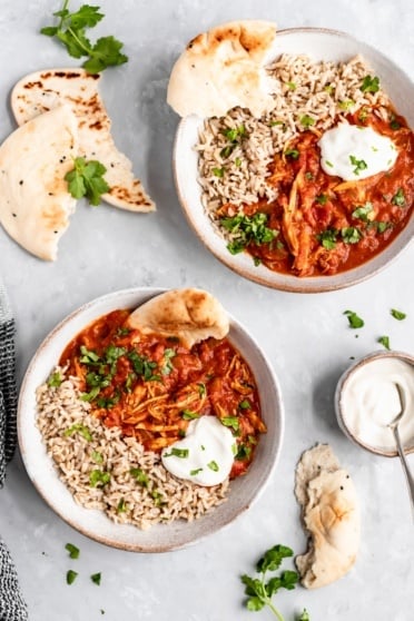 two bowls of tikka masala