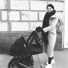 monique pushing a stroller