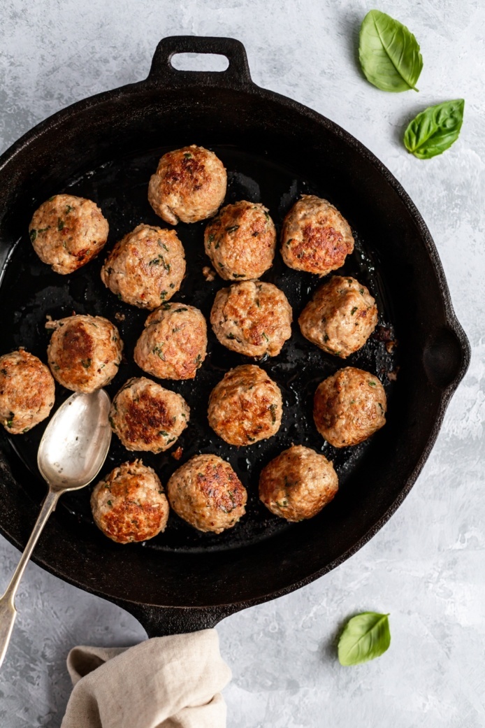 Healthy Turkey Meatballs in Tomato Basil Sauce Ambitious Kitchen