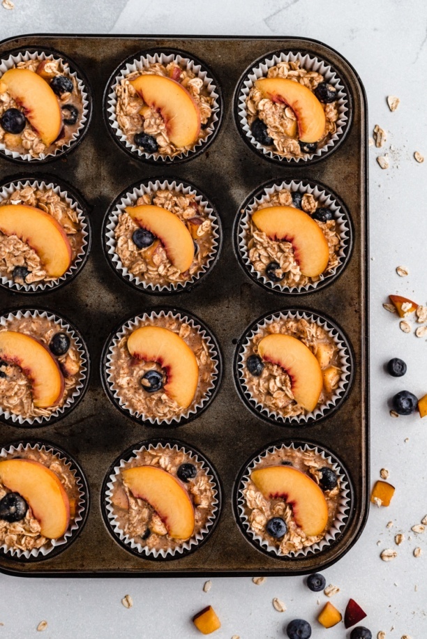 Almond Butter Peach Blueberry Oatmeal Cups Best Cooking Recipes