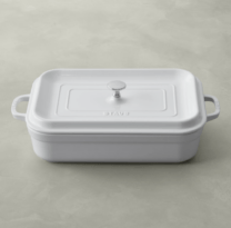 white casserole dish