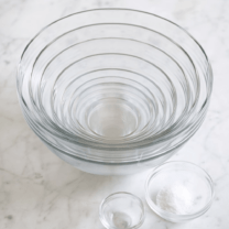 set of glass bowls