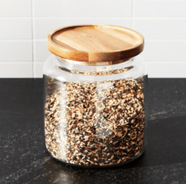 glass jar filled with rice