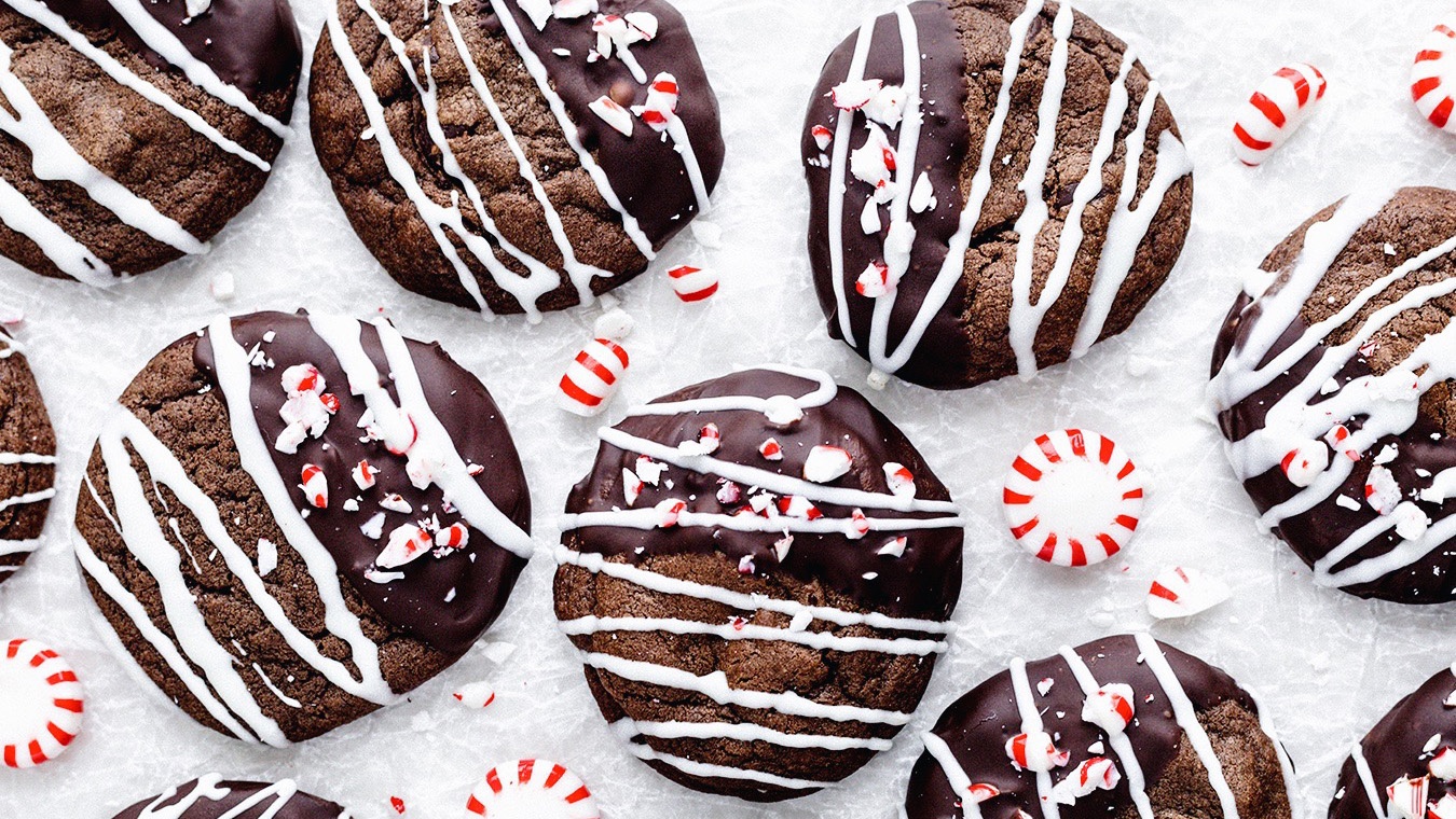 chocolate peppermint cookies dipped in chocolate