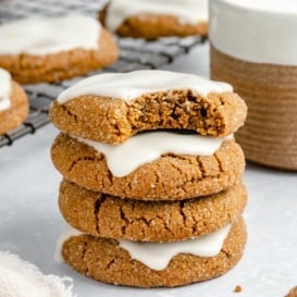 soft ginger cookies in a stack