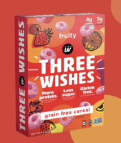 red box of grain free fruity cereal
