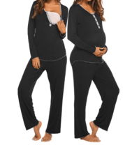 two women in maternity pjs
