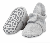 grey fleece baby booties