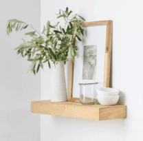 wood floating shelf