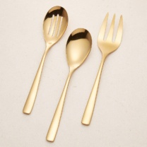 gold serving utensils