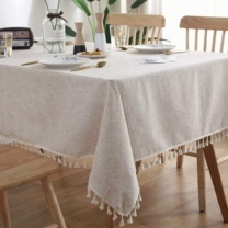linen tablecloth on a table