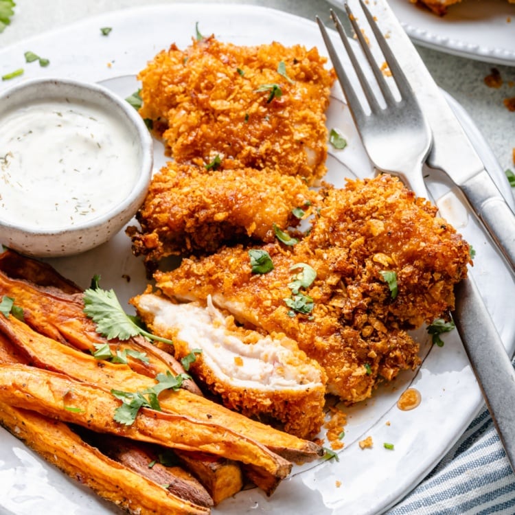 Hot Honey Cornflake Baked Chicken