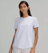 woman in a purple tshirt