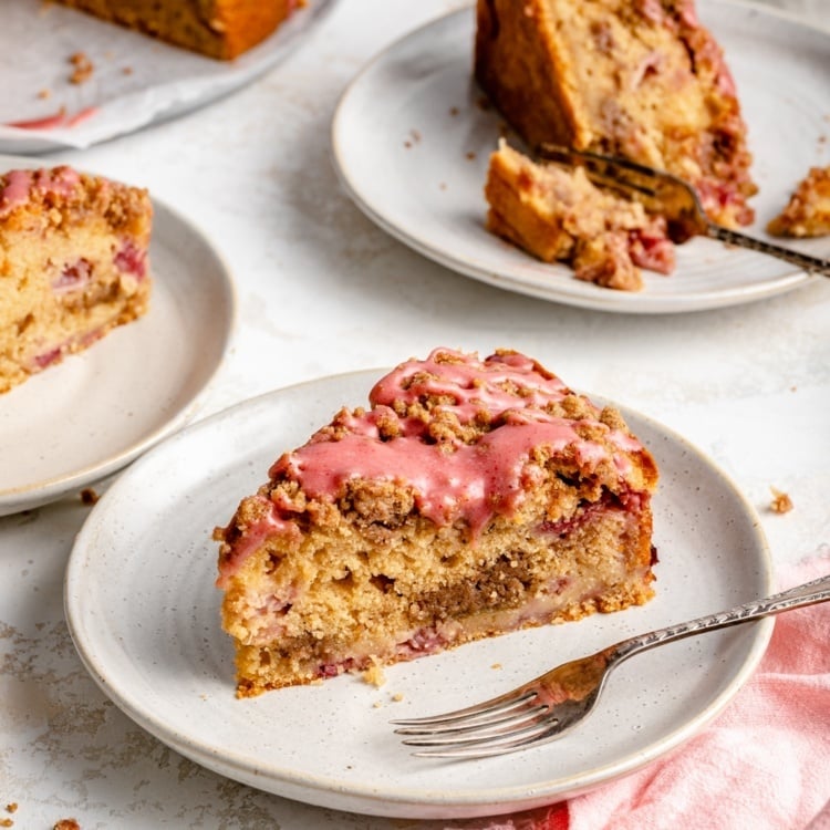 Brown Butter Strawberry Coffee Cake with Lovely Strawberry Icing