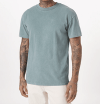 man in a blue t-shirt