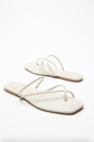 pair of white sandals
