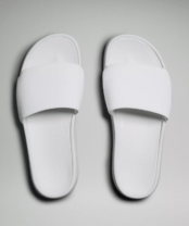 pair of white slides