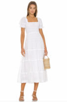 woman in a white dress