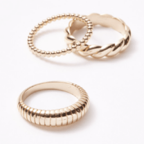 3 gold rings