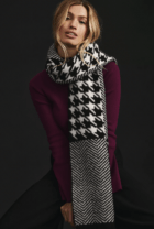 woman in a houndstooth scarf