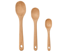 three wooden spoons