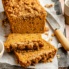 butternut squash bread sliced on a cutting board