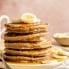 stack of banana oatmeal pancakes on a plate
