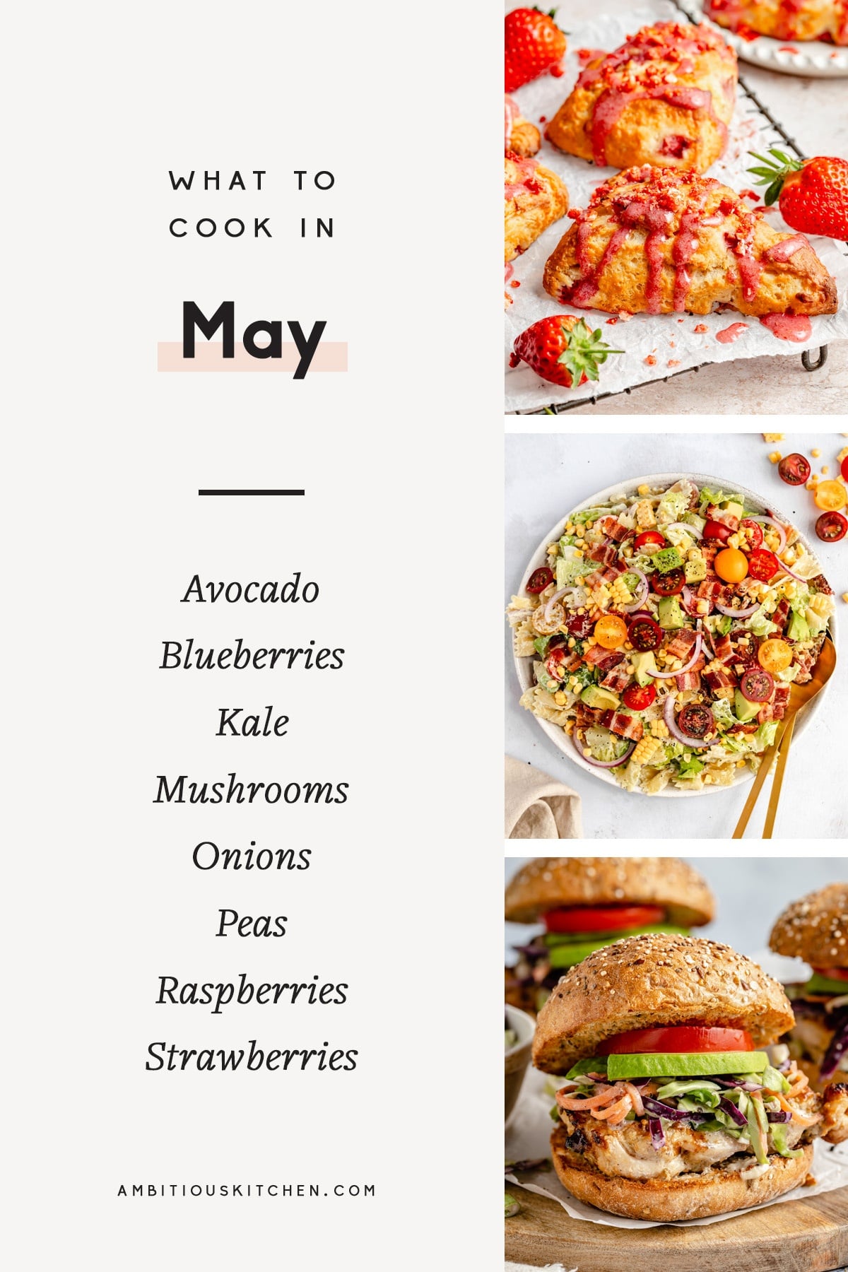 Colage of recipes to cook in May