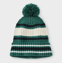 green striped kids beanie