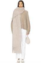 woman in a giant scarf