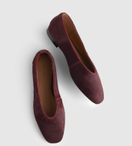 red ballet flats