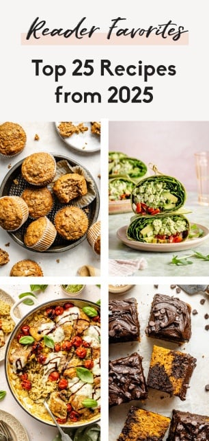 collage of reader favorite recipes from 2025