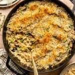 tuna orzo skillet in a pan
