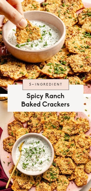 collage of spicy ranch crackers