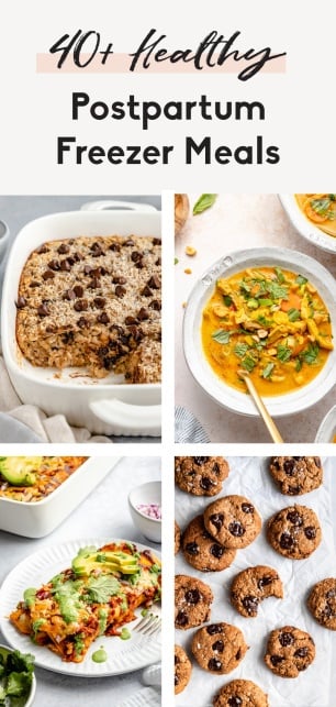 collage of postpartum meals