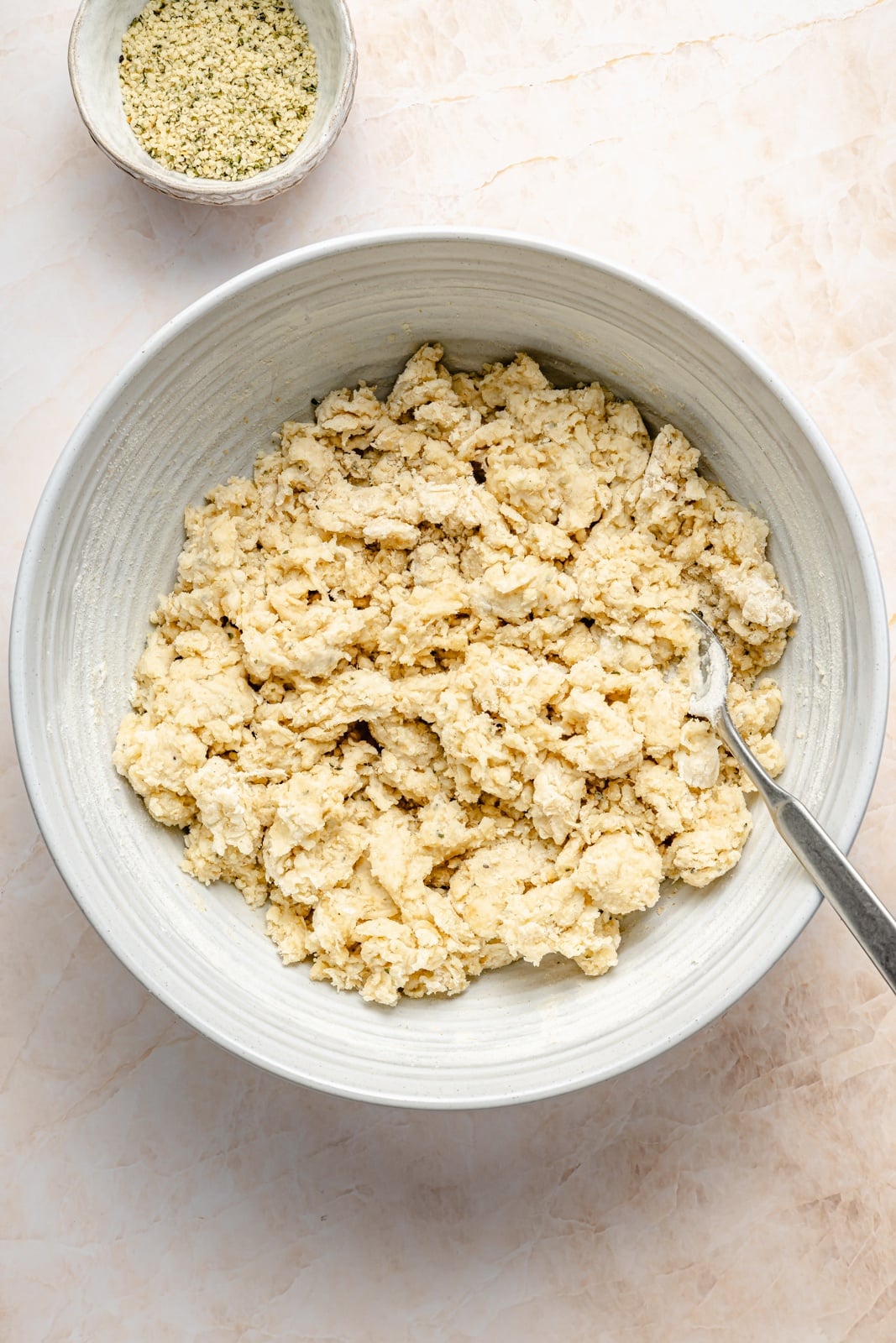 mixing dough for a flour tortilla recipe